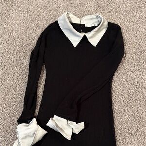 Astr Black Dress with White Collar